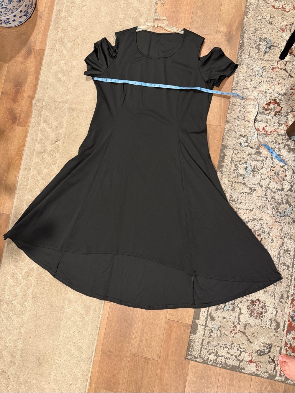 Black Cold-Shoulder A-Line Women's Dress
